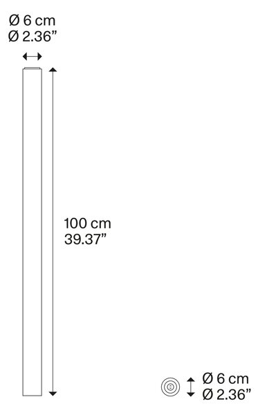 Lodes Stropní svítidlo A-Tube L, v.100cm, 1xGU10 Barva: Matná černá