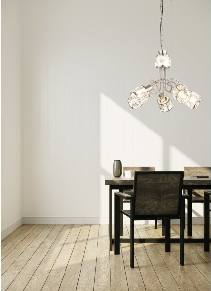 Globo 54356-5H - LED Lustr na řetězu KRIS 5xE14/40W/230V + LED/5W