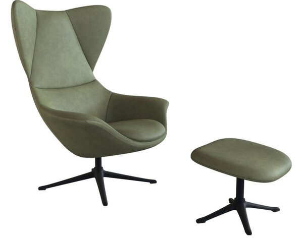 -25 % Dny MOMENTI– Zelené kožené lounge křeslo FLEXLUX STILO