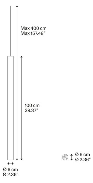 Lodes Závěsné svítidlo A-Tube L, v. 100 cm, 1xGU10 Barva: Matná champagne