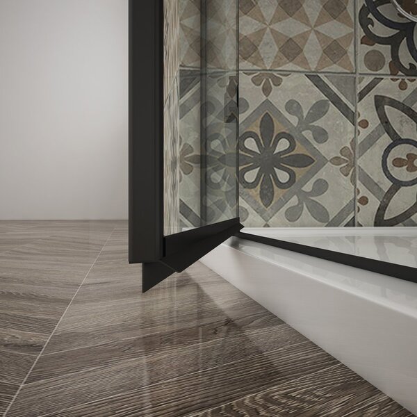 Gelco TRINITY BLACK čtvercový sprchový kout 800x800mm, rohový vstup, matné sklo GT2280-80M-B
