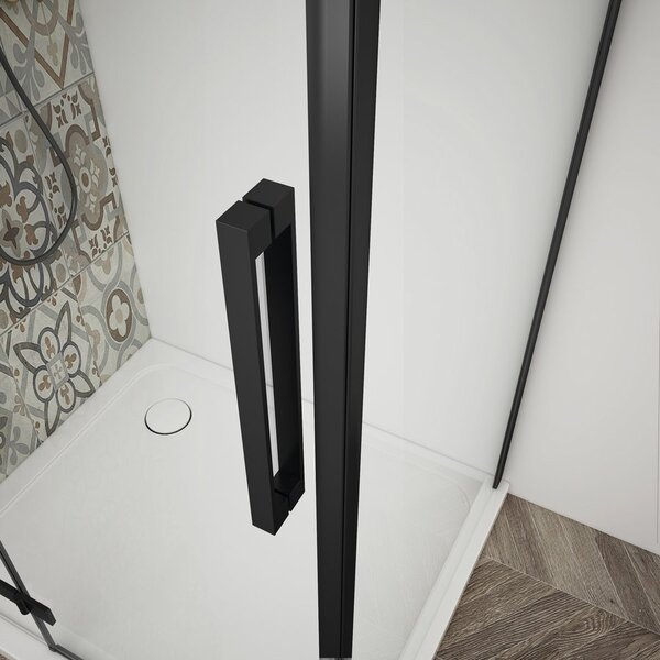 Gelco TRINITY BLACK čtvercový sprchový kout 800x800mm, rohový vstup, matné sklo GT2280-80M-B