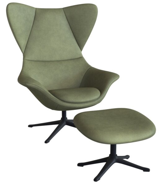 -25 % Dny MOMENTI– Zelené kožené lounge křeslo FLEXLUX STILO