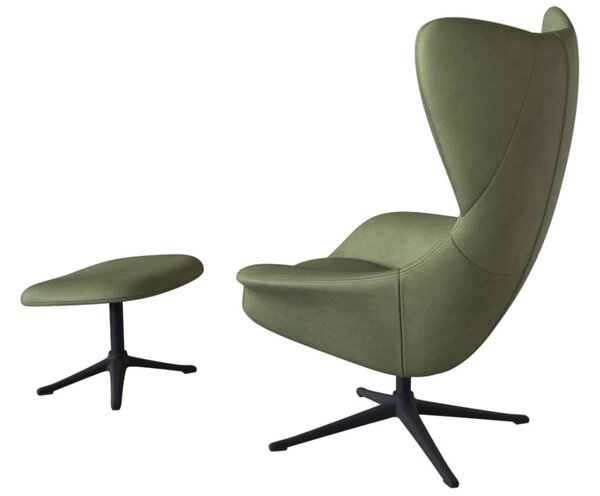 -25 % Dny MOMENTI– Zelené kožené lounge křeslo FLEXLUX STILO