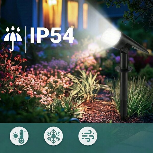 LED solární zápichové svítidlo, neutrální bílá, IP54