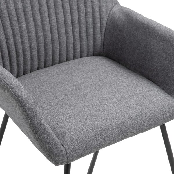 Jídelní židle 2 ks tmavě šedé textil 249808