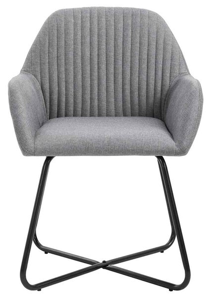 Jídelní židle 2 ks světle šedé textil 249807