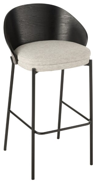 Černá dřevěná barová židle J-line Carter 76,3 cm