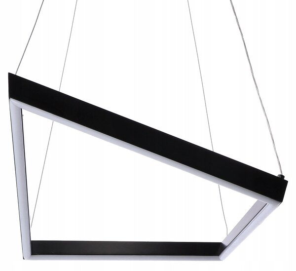 LED závěsné svítidlo 56 cm, černé s mléčným sklem