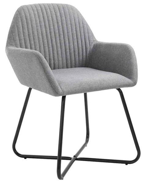Jídelní židle 2 ks světle šedé textil 249807