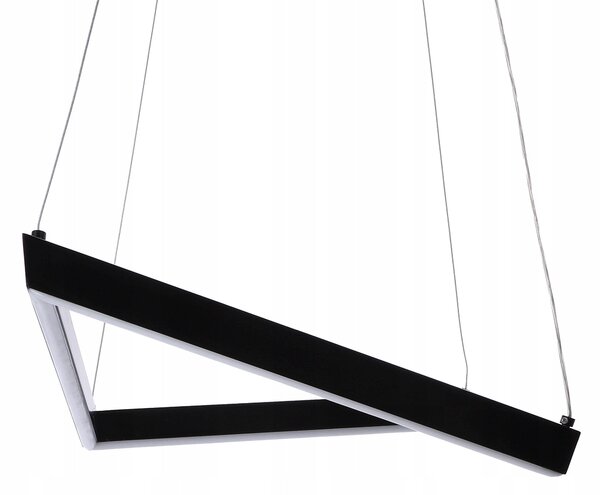 LED závěsné svítidlo 56 cm, černé s mléčným sklem