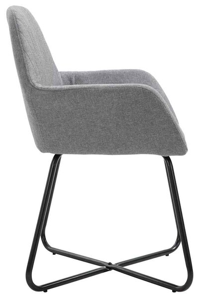 Jídelní židle 2 ks světle šedé textil 249807
