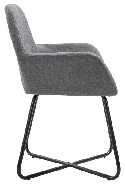 Jídelní židle 2 ks tmavě šedé textil 249808