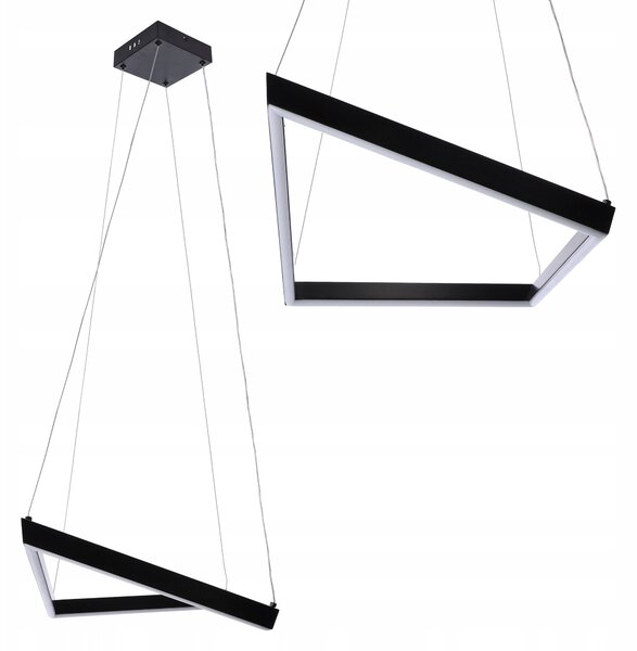 LED závěsné svítidlo 56 cm, černé s mléčným sklem
