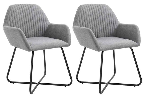 Jídelní židle 2 ks světle šedé textil 249807