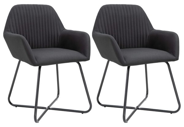 Jídelní židle 2 ks černé textil 249813