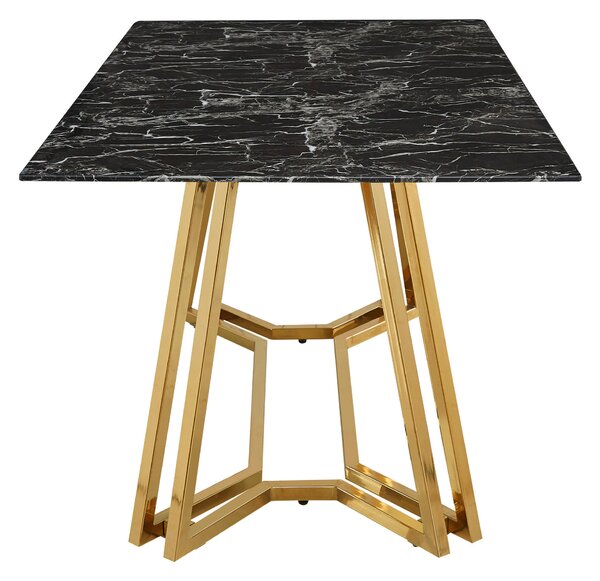 JÍDELNÍ STŮL, černá, barvy zlata, 160/90/76 cm MID.YOU - Jídelní stoly, Online Only