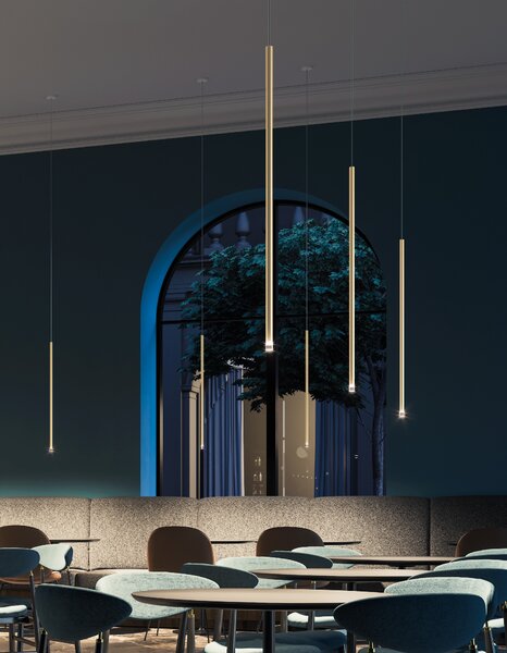 Lodes LED závěsné svítidlo A-Tube Nano S, v.30cm, 1x3W Barva: Champagne, Teplota světla: 2700K - teplá bílá, Barva kabelu: transparentní