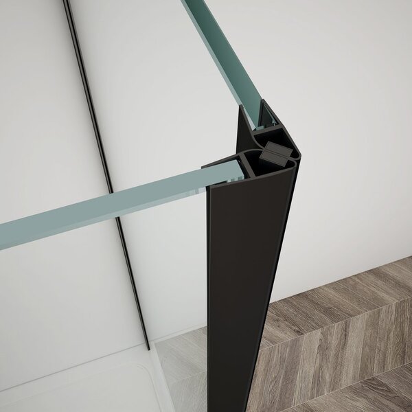 Gelco TRINITY BLACK čtvercový sprchový kout 800x800mm, rohový vstup, matné sklo GT2280-80M-B