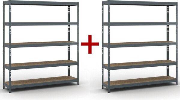 Policový regál 1+1 ZDARMA, 1786x1600x400 mm, nosnost 350kg