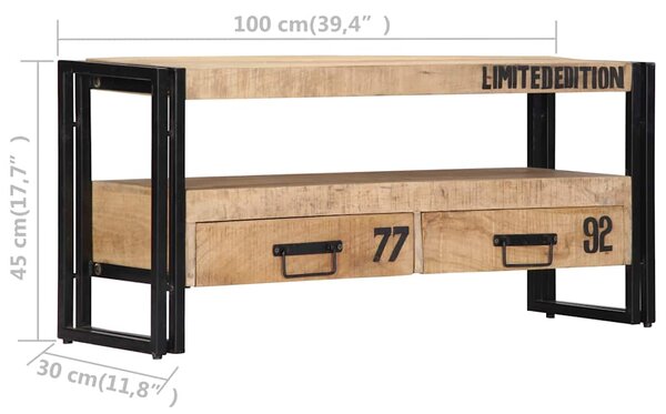 TV stolek 100 x 30 x 45 cm masivní mangovníkové dřevo 249858