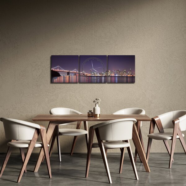 Obraz pohledu na San Francisco, California (s hodinami) (90x30 cm)