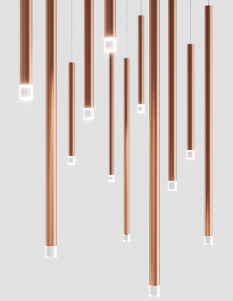 Lodes LED závěsné svítidlo A-Tube Nano M, v.60cm, 1x3W Barva: Matná černá, Teplota světla: 2700K - teplá bílá, Barva kabelu: černá
