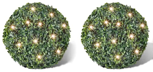Zimostrázová koule s umělými lístky 27 cm s LED řetězem 2ks 270057