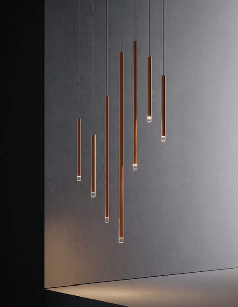 Lodes LED závěsné svítidlo A-Tube Nano M, v.60cm, 1x3W Barva: Matná černá, Teplota světla: 2700K - teplá bílá, Barva kabelu: černá