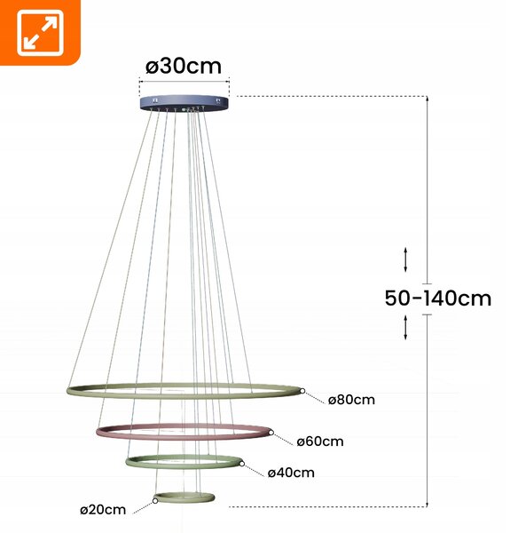 LED závěsné svítidlo 99 W, 7920 lm, neutrální bílá, IP20