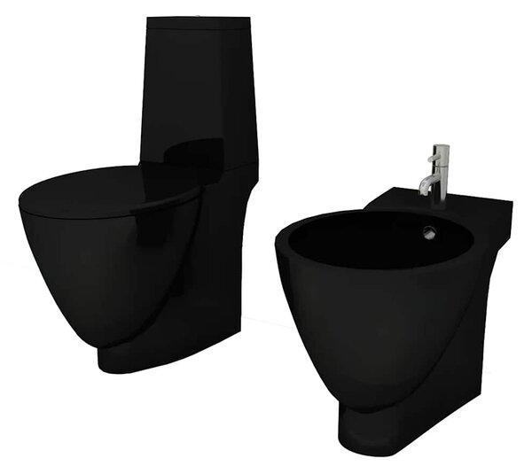 Keramické WC a bidet černé 270567