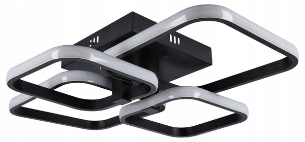 Černé stropní LED svítidlo 112 W, mléčné stínidlo