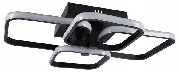 Černé stropní LED svítidlo 112 W, mléčné stínidlo