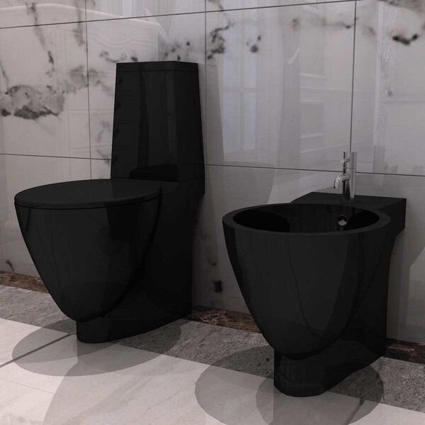 Keramické WC a bidet černé 270567