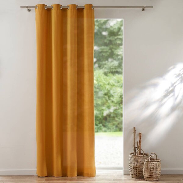 Jednobarevný zatemňovací závěs zn. Colombine®, zakončení očky medová 135x180 cm