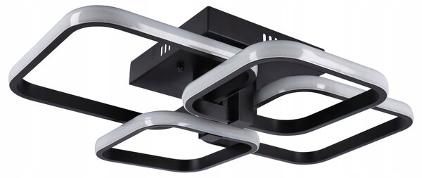 Černé stropní LED svítidlo 112 W, mléčné stínidlo