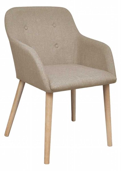 Jídelní židle 6 ks béžové textil a masivní dubové dřevo 270571