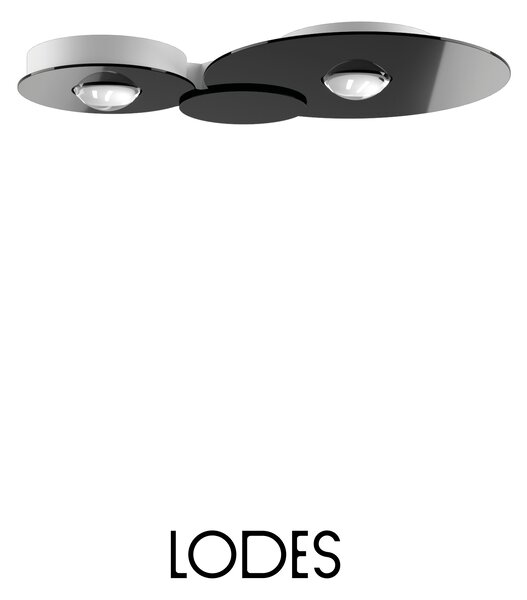 Lodes LED stropní svítidlo Bugia Double, d. 52,5 cm, 2x15W Barva: Černá, Teplota světla: 2700K - teplá bílá