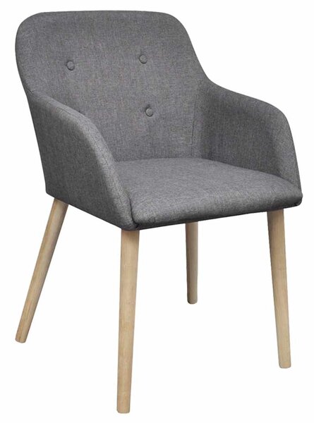 Jídelní židle 4 ks světle šedé textil a masivní dubové dřevo 270572