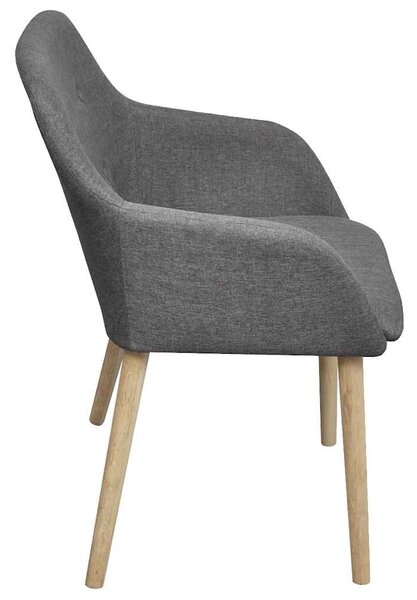 Jídelní židle 4 ks světle šedé textil a masivní dubové dřevo 270572