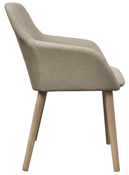 Jídelní židle 6 ks béžové textil a masivní dubové dřevo 270571