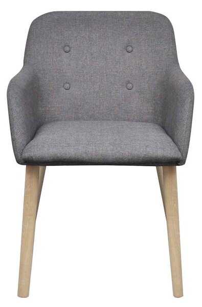 Jídelní židle 4 ks světle šedé textil a masivní dubové dřevo 270572