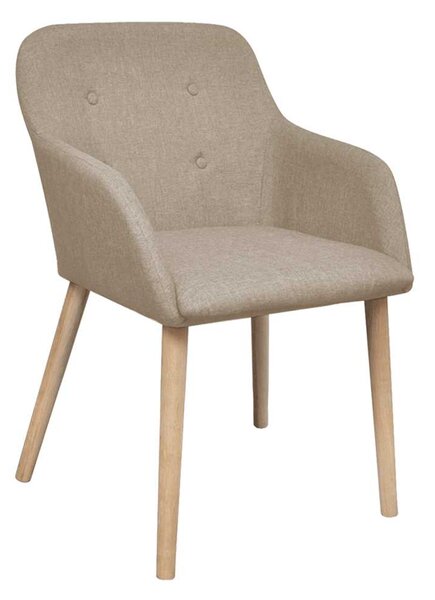 Jídelní židle 4 ks béžové textil a masivní dubové dřevo 270570