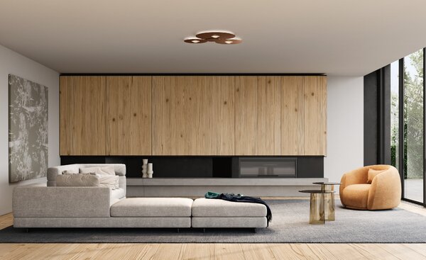 Lodes LED stropní svítidlo Bugia Mega, d. 79,6 cm, 3x15W Barva: Bronz, Teplota světla: 2700K - teplá bílá