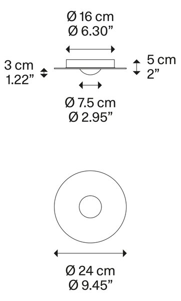 Lodes LED stropní svítidlo Bugia Single, Ø 24 cm, 1x15W Barva: Chrom, Teplota světla: 2700K - teplá bílá