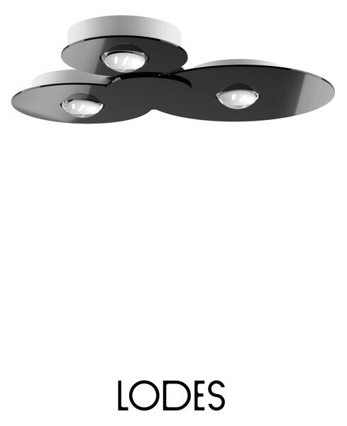 Lodes LED stropní svítidlo Bugia Triple, d. 52,5 cm, 3x15W Barva: Bronz, Teplota světla: 2700K - teplá bílá