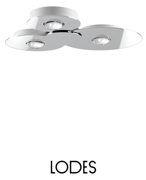 Lodes LED stropní svítidlo Bugia Triple, d. 52,5 cm, 3x15W Barva: Bronz, Teplota světla: 2700K - teplá bílá