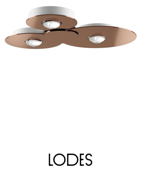 Lodes LED stropní svítidlo Bugia Triple, d. 52,5 cm, 3x15W Barva: Bronz, Teplota světla: 2700K - teplá bílá