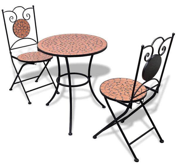3dílný bistro set mozaikový keramický terakota 271770