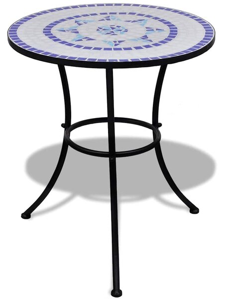 3dílný bistro set mozaikový keramický modro-bílý 271771